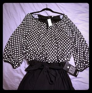 Brand new Blk / White Belted Jumpsuit - Sz 18/20